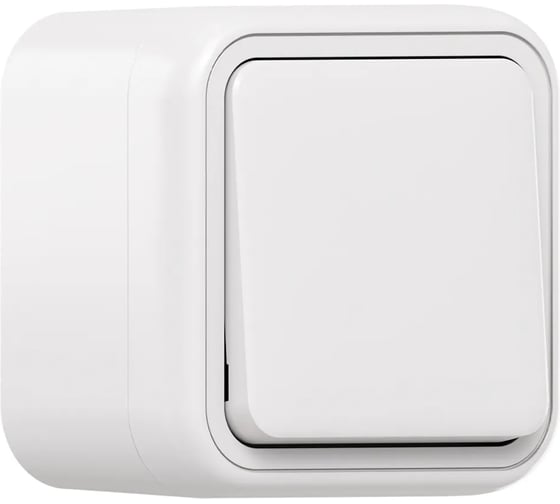 Выключатель одноклавишный кнопочный EKF Бронто ОП, автоматические клеммы, белый BT1-SWW-13