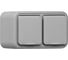 Розетка двухместная EKF Бронто ОП, винтовые клеммы, серый BT1-SOG-211 1