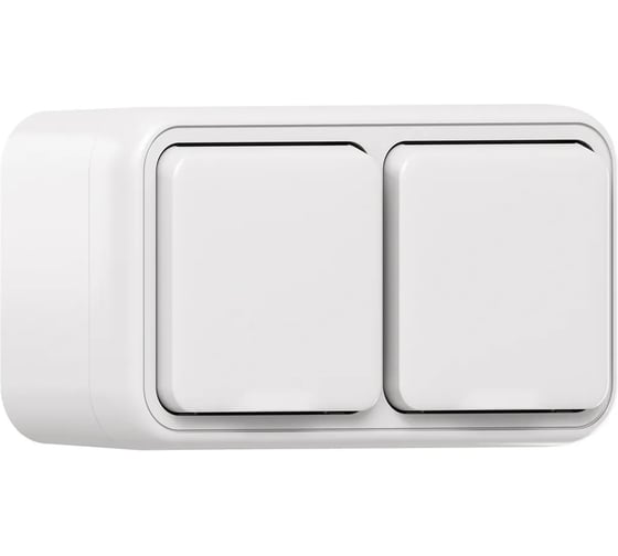 Розетка двухместная EKF Бронто ОП, винтовые клеммы, белый BT1-SOW-211