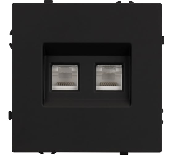 Механизм сдвоенной телефонной розетки Arlight SCT-NOBE-MTL2-SFPL-BK 1шт 054309