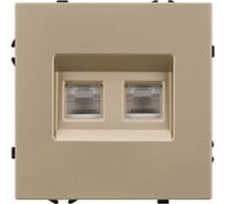 Механизм сдвоенной телефонной розетки Arlight SCT-NOBE-MTL2-SFPL-GD 1шт 054310