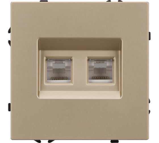 Механизм сдвоенной телефонной розетки Arlight SCT-NOBE-MTL2-SFPL-GD 1шт 054310