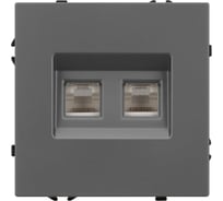 Механизм сдвоенной телефонной розетки Arlight SCT-NOBE-MTL2-SFPL-GR 1шт 054311