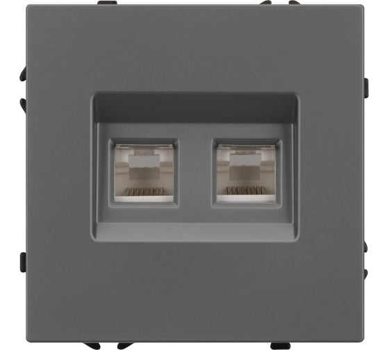 Механизм сдвоенной телефонной розетки Arlight SCT-NOBE-MTL2-SFPL-GR 1шт 054311