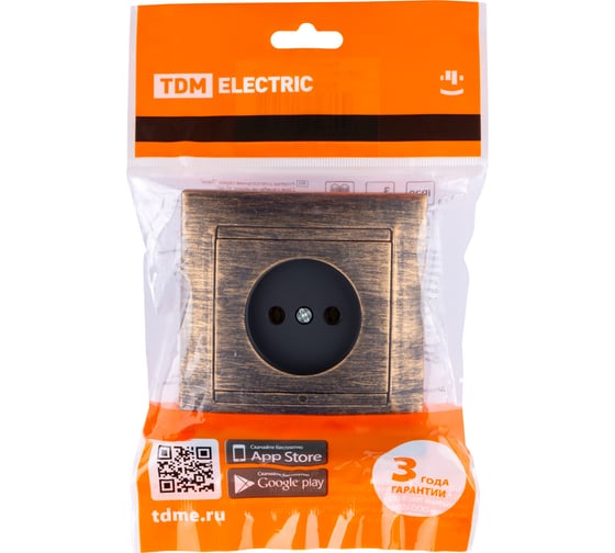 Розетка TDM ELECTRIC 2П 10А 250В старинная бронза Лама SQ1815-0763