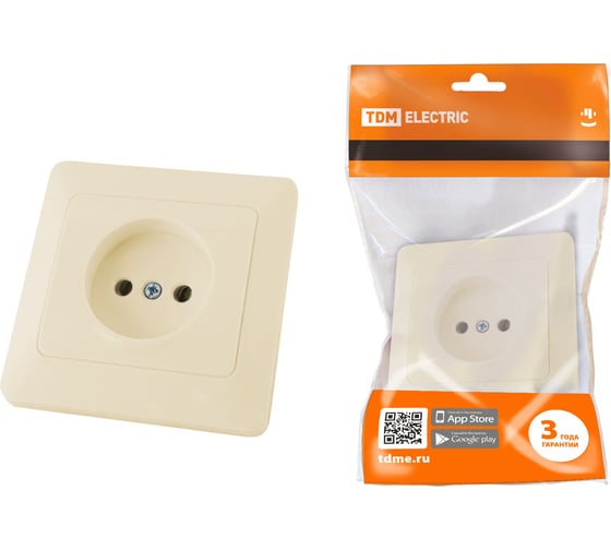 Розетка TDM ELECTRIC 2П 10А 250В слоновая кость Ильмень SQ1823-0109 1