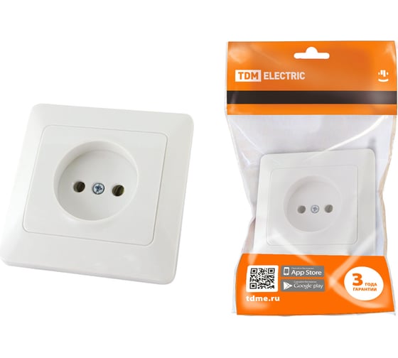 Розетка TDM ELECTRIC 2П 10А 250В белая Ильмень SQ1823-0009