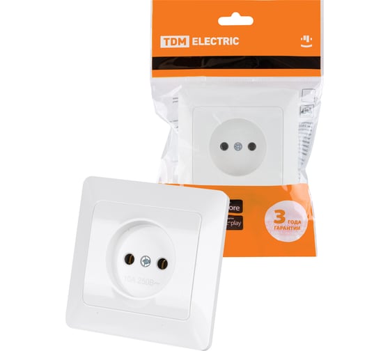 Розетка TDM ELECTRIC 2П 10А 250В белая Ильмень SQ1823-0009