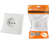 Розетка TDM ELECTRIC 2П с защитными шторками 10А 250В белая Ильмень SQ1823-0013