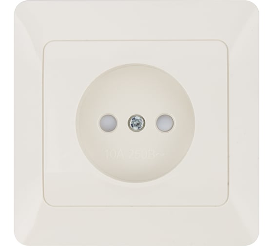 Розетка слоновая кость с защитными шторками, 10А 250В серия "Ильмень" TDM ELECTRIC SQ1823-0113