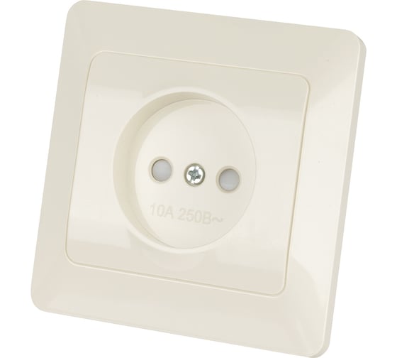 Розетка TDM ELECTRIC 2П с защитными шторками 10А 250В слоновая кость Ильмень SQ1823-0113