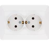 Двойная розетка TDM ELECTRIC 2П+З 16А 250В белая Ильмень SQ1823-0012
