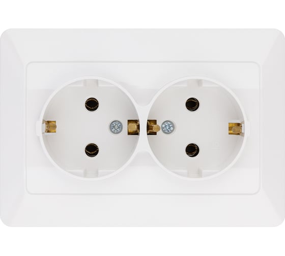 Двойная розетка TDM ELECTRIC 2П+З 16А 250В белая Ильмень SQ1823-0012
