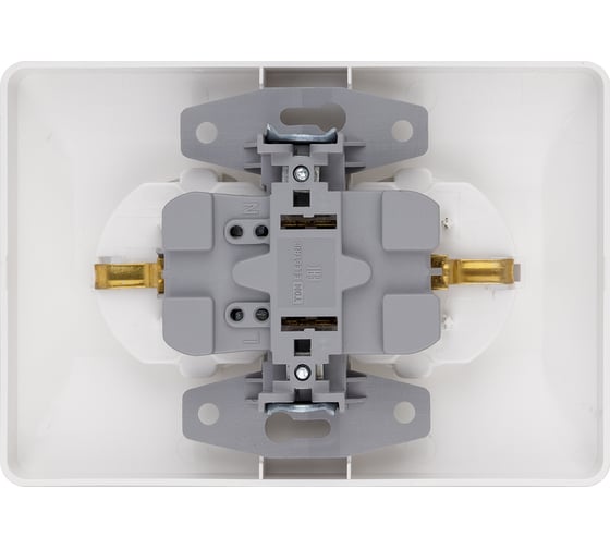 Двойная розетка TDM ELECTRIC 2П+З 16А 250В белая Ильмень SQ1823-0012