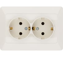Розетка двойная слоновая кость с заземлением, 16А 250В серия "Ильмень" TDM ELECTRIC SQ1823-0112