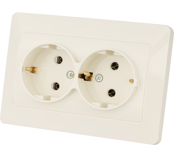 Двойная розетка TDM ELECTRIC 2П+З 16А 250В слоновая кость Ильмень SQ1823-0112