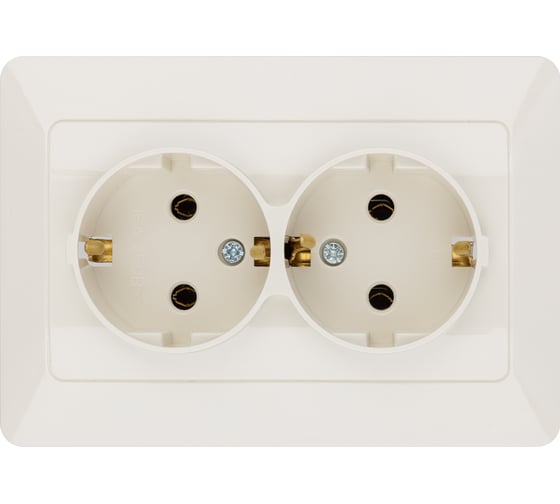 Двойная розетка TDM ELECTRIC 2П+З 16А 250В слоновая кость Ильмень SQ1823-0112