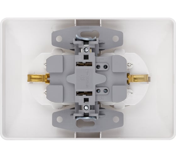 Двойная розетка TDM ELECTRIC 2П+З с защитными шторками 16А 250В белая Ильмень SQ1823-0016