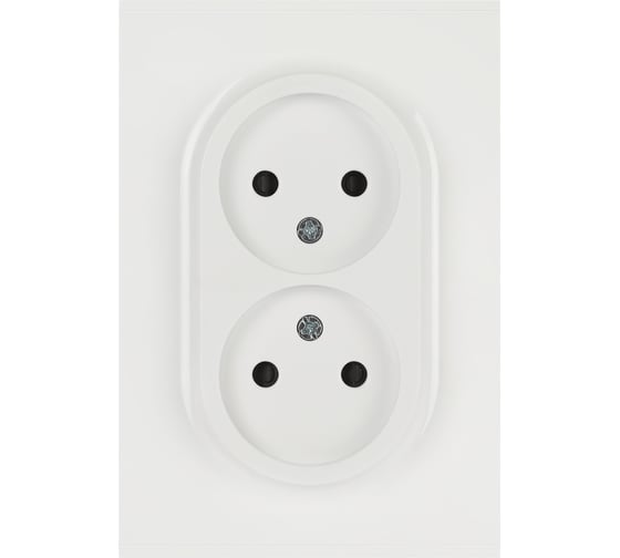 Розетка ЭРА Arktik 16-2107-01 без заземления двойная 2X2P 16А-250В белый Б0071681