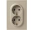 Розетка ЭРА Galaxy 15-2104-04 с заземлением двойная 2X2P+E Schuko 16А-250В IP20 шампань Б0070684 1