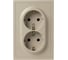 Розетка ЭРА Galaxy 15-2104-04 с заземлением двойная 2X2P+E Schuko 16А-250В IP20 шампань Б0070684 2