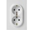Розетка ЭРА Galaxy 15-2104-01 с заземлением двойная 2X2P+E Schuko 16А-250В IP20 белый Б0070678 1