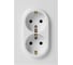 Розетка ЭРА Galaxy 15-2104-01 с заземлением двойная 2X2P+E Schuko 16А-250В IP20 белый Б0070678 3