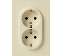 Розетка ЭРА Galaxy 15-2104-02 с заземлением двойная 2X2P+E Schuko 16А-250В IP20 слоновая кость Б0070679