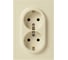 Розетка ЭРА Galaxy 15-2104-02 с заземлением двойная 2X2P+E Schuko 16А-250В IP20 слоновая кость Б0070679 1