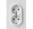Розетка ЭРА Galaxy 15-2105-08 с заземлением двойная 2X2P+E Schuko со шторками IP20 16А-250В белый матовый Б0070711 1