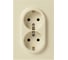 Розетка ЭРА Galaxy 15-2105-02 с заземлением двойная 2X2P+E Schuko со шторками IP20 16А-250В слоновая кость Б0070699 1