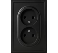 Розетка ЭРА Galaxy 15-2107-05 без заземления двойная 2X2P 16А-250В IP20 антрацит Б0071701