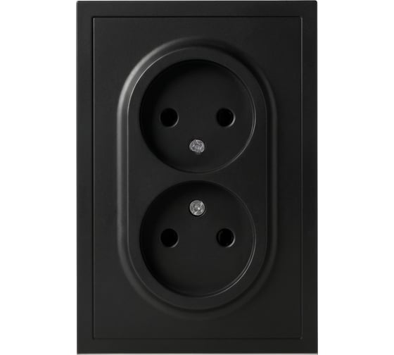 Розетка ЭРА Galaxy 15-2107-05 без заземления двойная 2X2P 16А-250В IP20 антрацит Б0071701