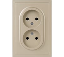 Розетка ЭРА Galaxy 15-2107-04 без заземления двойная 2X2P 16А-250В IP20 шампань Б0071700