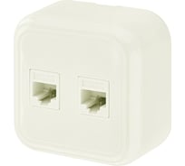 Компьютерная розетка Bylectrica 2-х местная, серия ПРАЛЕСКА, РК216-005 бежевый