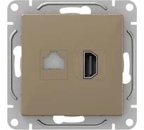 Механизм розетки EKF Эпика HDMI+RJ45 (cat5), шампань UP1-SOC-HDMI-RJ45