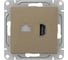 Механизм розетки EKF Эпика HDMI+RJ45 (cat5), шампань UP1-SOC-HDMI-RJ45 1