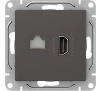 Механизм розетки EKF Эпика HDMI+RJ45 (cat5), мокко UP1-SOM-HDMI-RJ45