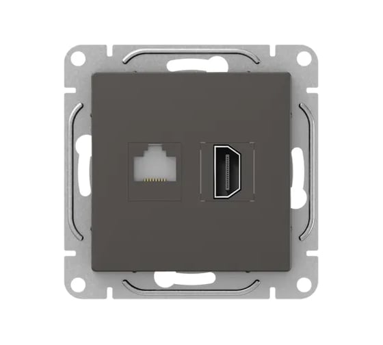 Механизм розетки EKF Эпика HDMI+RJ45 (cat5), мокко UP1-SOM-HDMI-RJ45