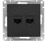 Механизм розетки EKF Эпика RJ45 - 2шт, (cat6), чёрный UP1-SOB-2RJ45-6 2