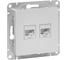 Механизм розетки EKF Эпика RJ45 - 2шт, (cat6), алюминий UP1-SOA-2RJ45-6 1