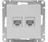 Механизм розетки EKF Эпика RJ45 - 2шт, (cat6), алюминий UP1-SOA-2RJ45-6 2