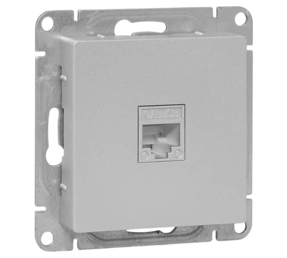 Механизм розетки EKF Эпика RJ45 (cat6), алюминий UP1-SOA-RJ45-6