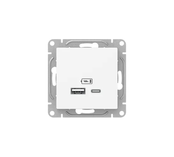 Механизм розетки EKF Эпика USB-A+С, кремовый UP1-SOI-USBA-USBC