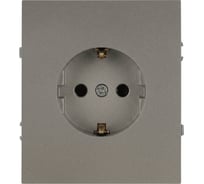 Розетка ЭРА Arktik 16-2102-07 с заземлением 2P+E Schuko со шторками 16А-250В титан Б0070430
