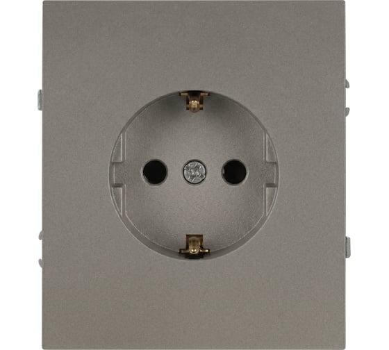 Розетка ЭРА Arktik 16-2102-07 с заземлением 2P+E Schuko со шторками 16А-250В титан Б0070430