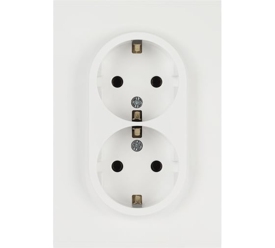 Розетка ЭРА Arktik 16-2105-08 двойная с заземлением 2X2P+E Schuko со шторками 16А-250В белый матовый Б0070461
