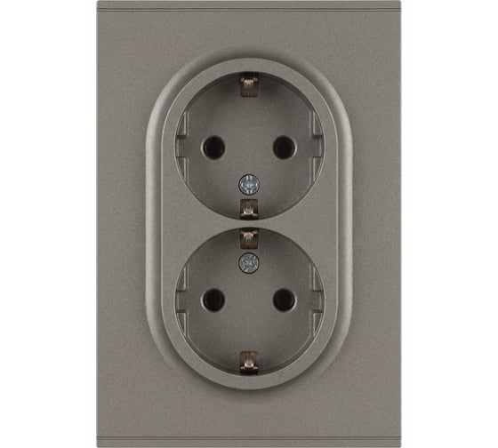 Розетка ЭРА Arktik 16-2104-07 двойная с заземлением 2X2P+E Schuko 16А-250В титан Б0070450