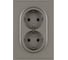 Розетка ЭРА Arktik 16-2104-07 двойная с заземлением 2X2P+E Schuko 16А-250В титан Б0070450 1