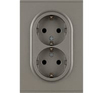 Розетка ЭРА Arktik 16-2105-07 двойная с заземлением 2X2P+E Schuko со шторками 16А-250В титан Б0070460